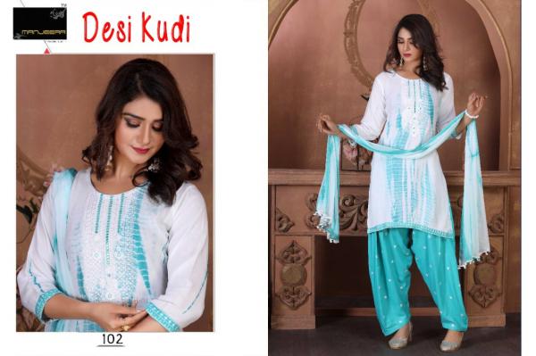 Manjeera Desi Kudi Festive Wear Patiyal Rayon Ready Made Collection